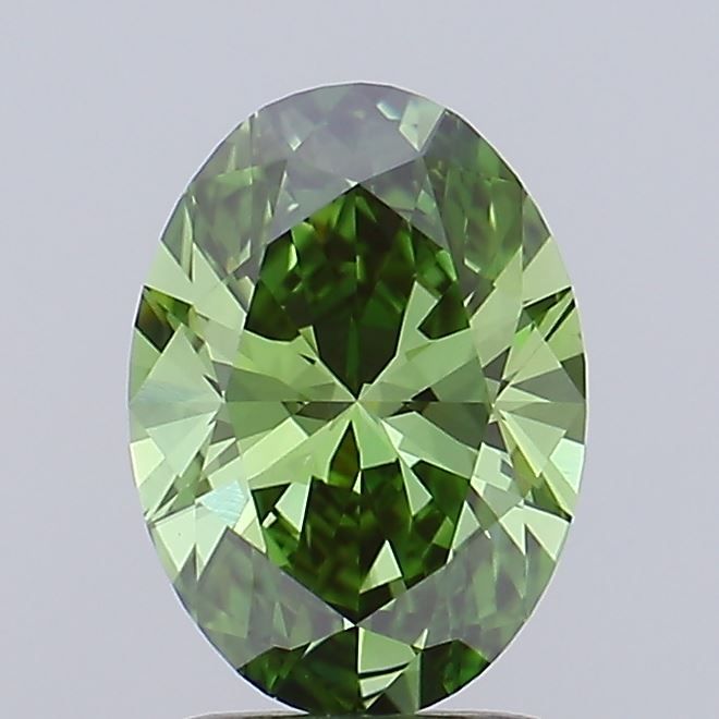 Oval Fancy Vivid Green Lab-grown Diamond 1.59ct VVS2 loose diamond