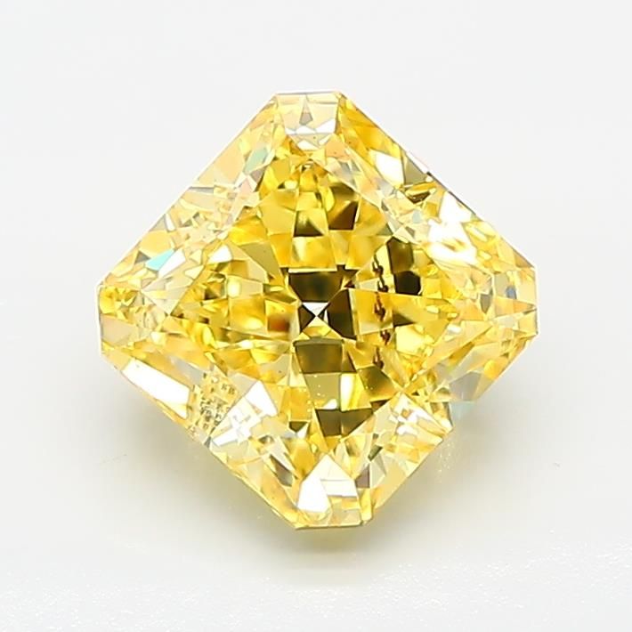 Square Radiant Fancy Intense Yellow Lab-grown Diamond 2.01ct VS2 loose diamond