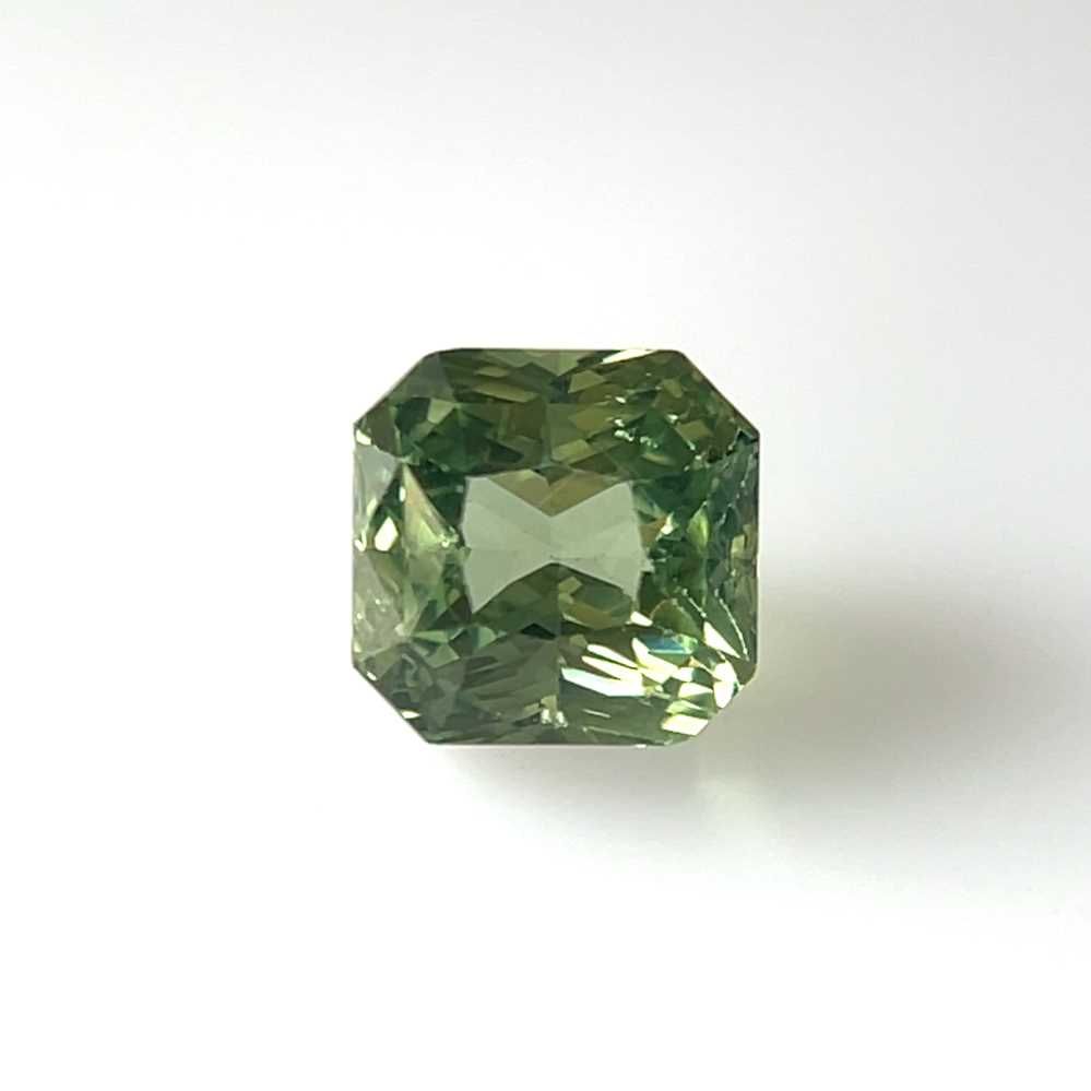 Asscher Green Sapphire 5.21ct loose gemstone