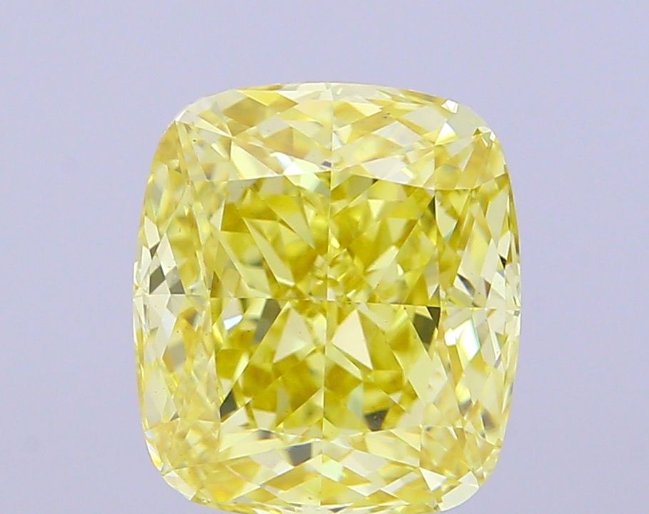 Cushion Fancy Intense Yellow Lab-grown Diamond 4.06ct VS1 loose diamond