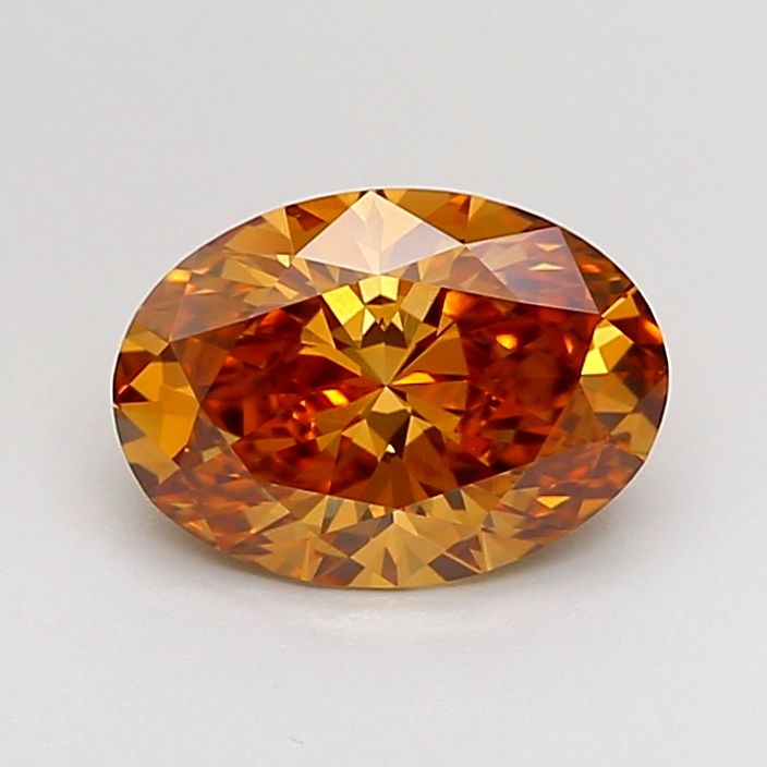 Oval Fancy Orangey Brown Lab-grown Diamond 1.28ct VVS2 loose diamond