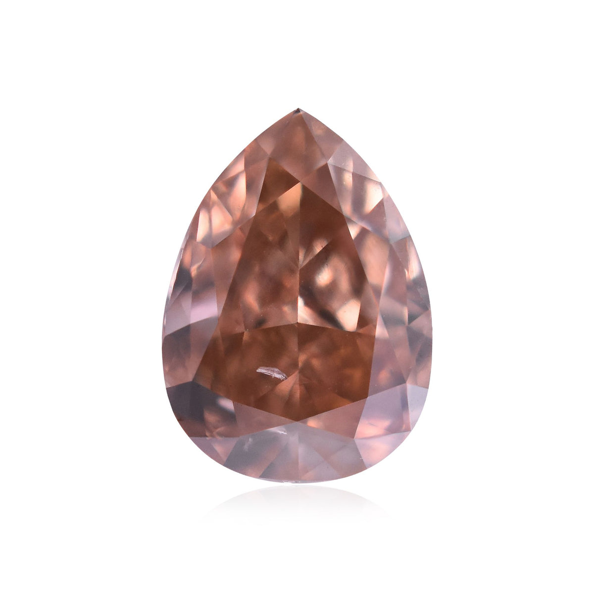 Pear Fancy Deep Orangey Pink Natural Diamond 0.36ct SI1 loose diamond