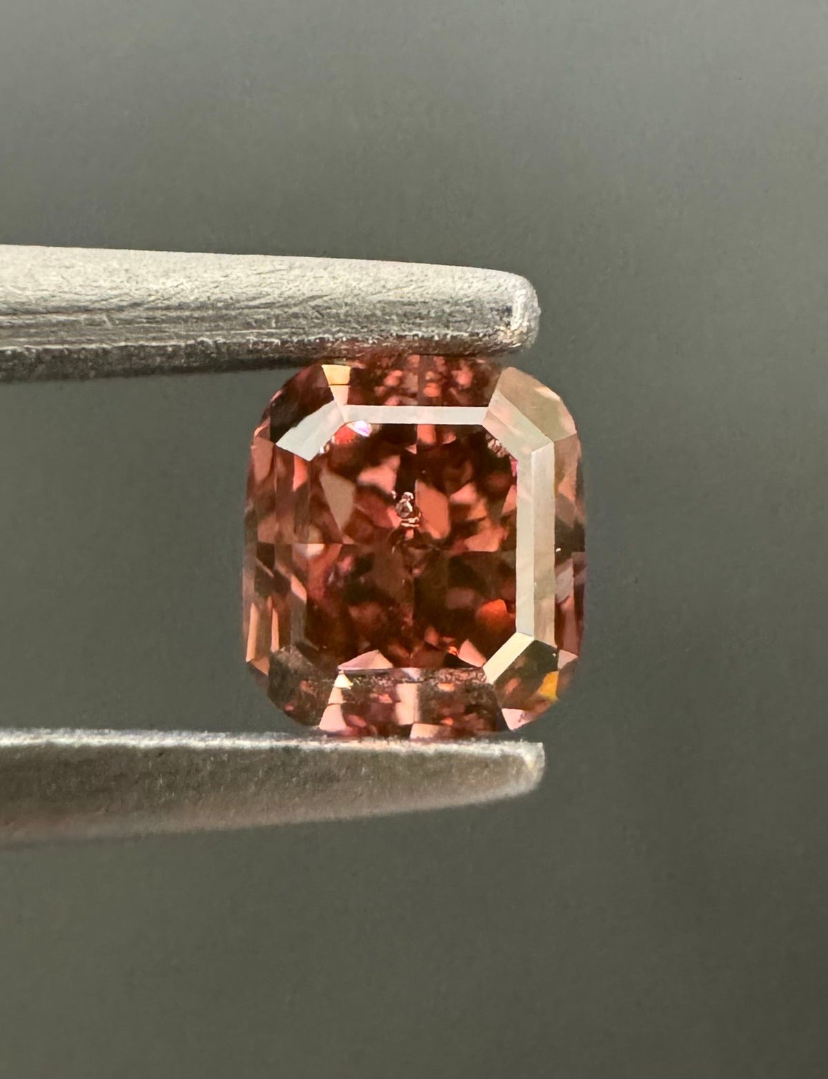 Cushion Fancy Deep Orangey Pink Natural Diamond 0.21ct loose diamond
