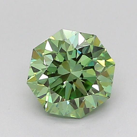 Octagonal Fancy Vivid Green Lab-grown Diamond 0.9ct VVS2 loose diamond