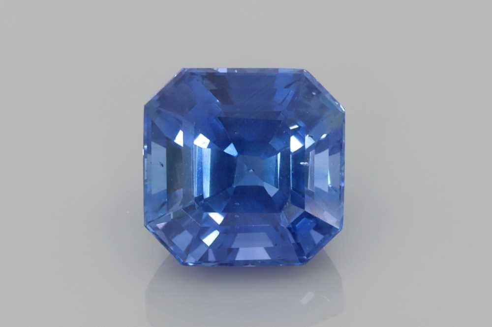 Asscher Blue Sapphire 3.02ct loose gemstone