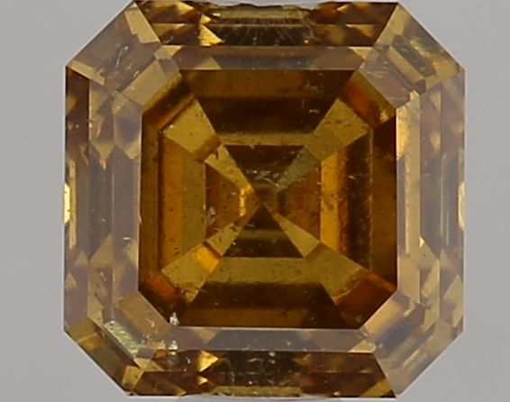 Asscher Fancy Dark Brownish Yellow Natural Diamond 0.57ct SI2 loose diamond