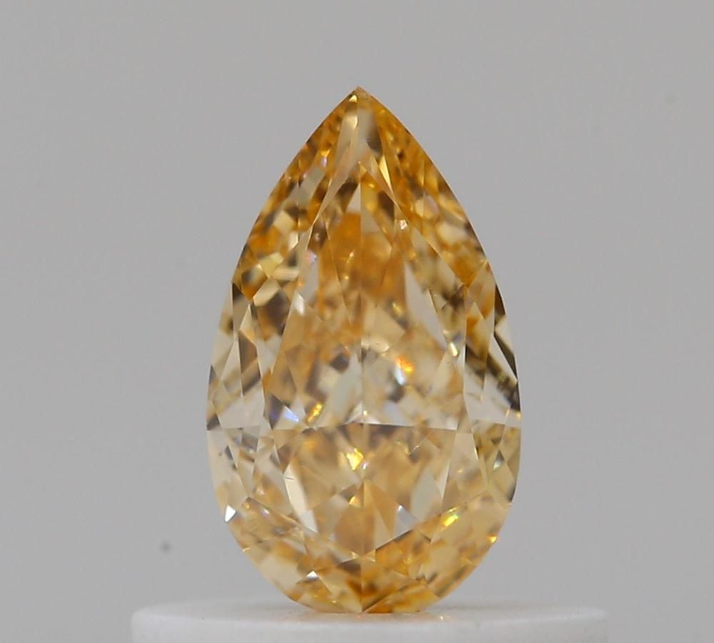 Pear Fancy Intense Yellow Orange Natural Diamond 0.43ct SI1 loose diamond