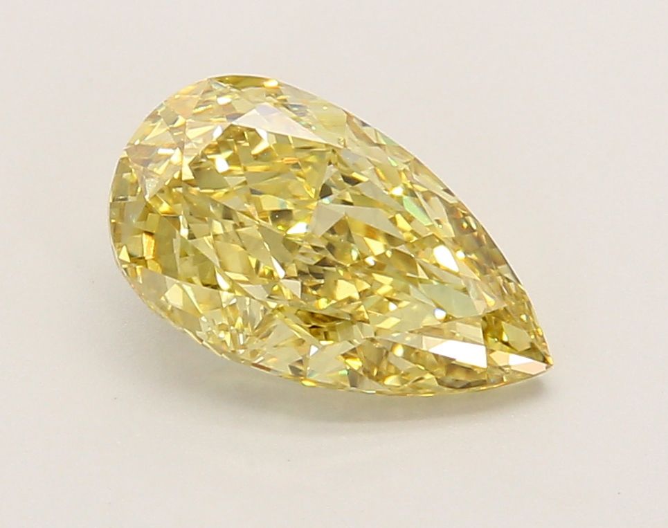 Pear Fancy Intense Yellow Lab-grown Diamond 2.1ct VS1 loose diamond