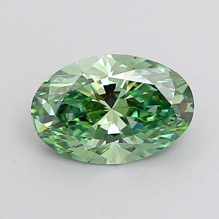 Oval Fancy Vivid Green Lab-grown Diamond 1.55ct VS1 loose diamond