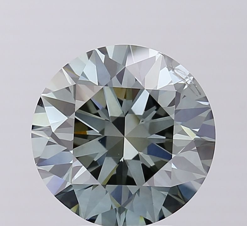 Round Fancy Deep Green Lab-grown Diamond 4.01ct SI2 loose diamond