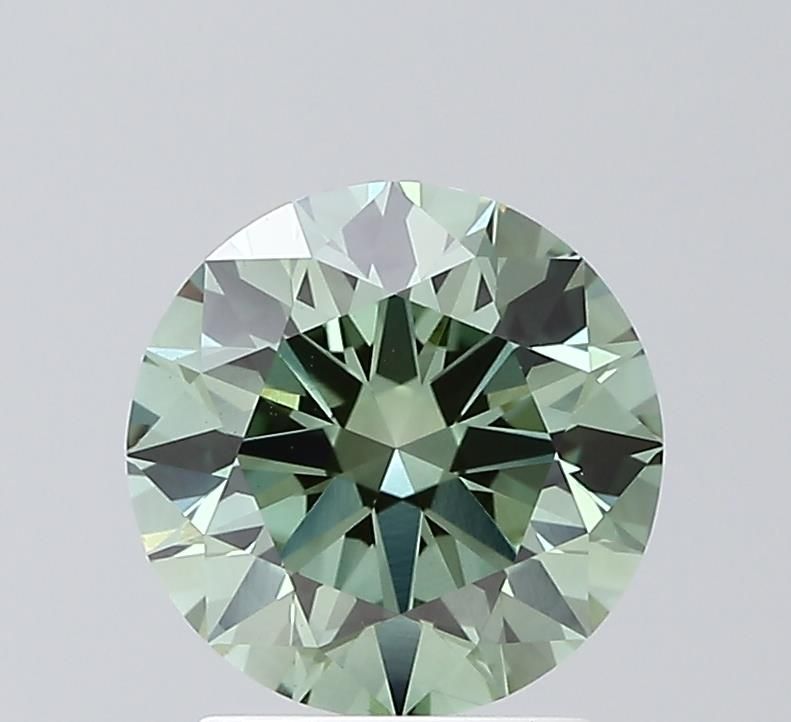 Round Fancy Vivid Green Lab-grown Diamond 2.04ct VS1 loose diamond