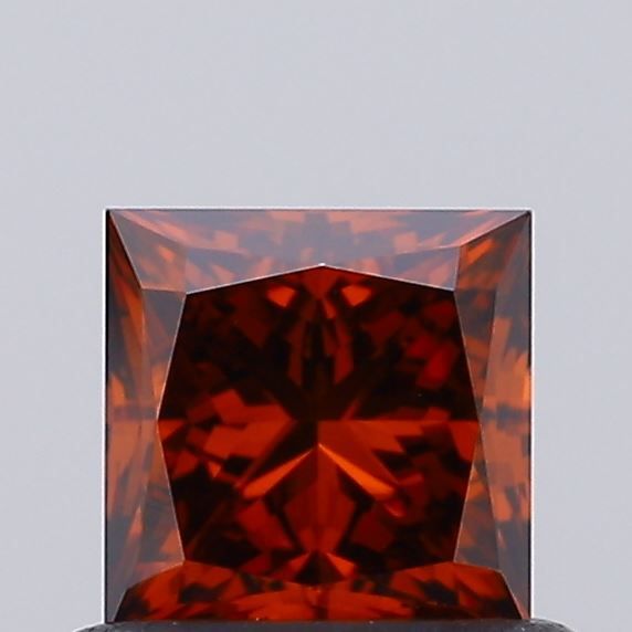 Princess Fancy Vivid Brownish Orange Lab-grown Diamond 0.61ct VVS2 loose diamond