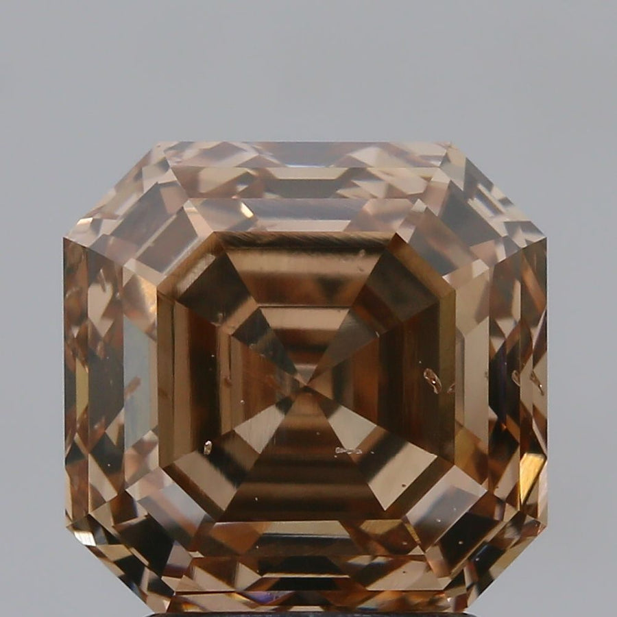 Square Emerald Fancy Orangey Brown Natural Diamond 3.1ct SI2 loose diamond