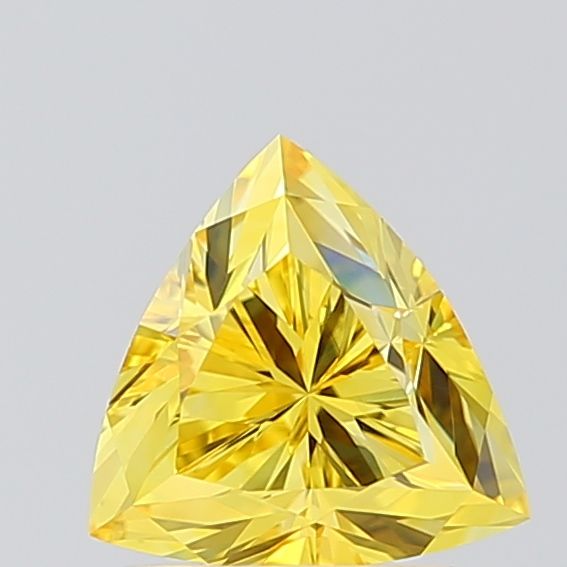 Triangular Fancy Vivid Yellow Lab-grown Diamond 1.08ct VVS2 loose diamond