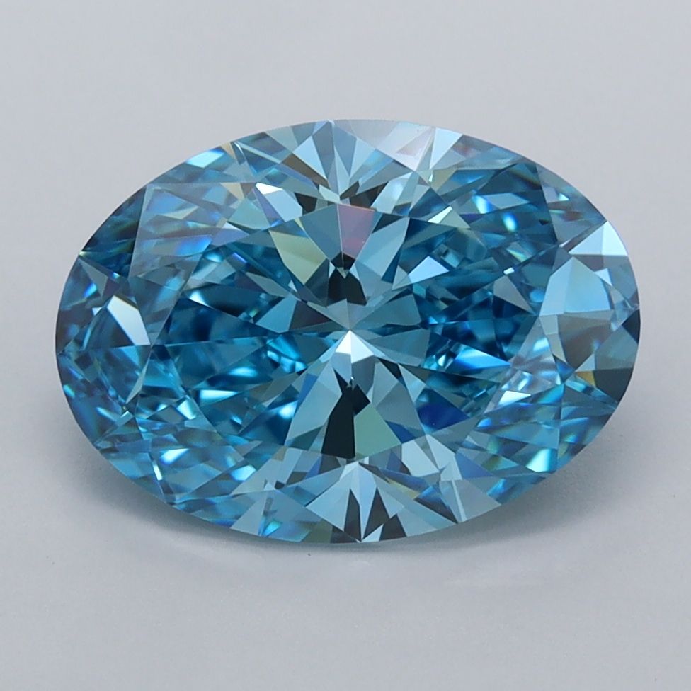 Oval Fancy Vivid Blue Lab-grown Diamond 2.87ct VVS1 loose diamond