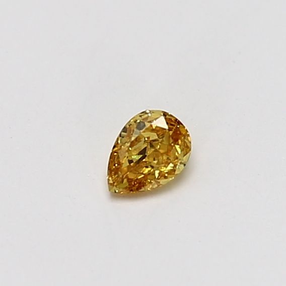 Pear Fancy Vivid Orangey Yellow Natural Diamond 0.14ct VS2 loose diamond
