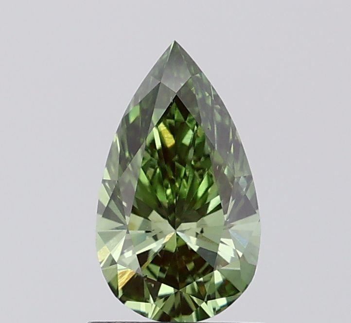 Pear Fancy Vivid Green Lab-grown Diamond 0.98ct VS2 loose diamond
