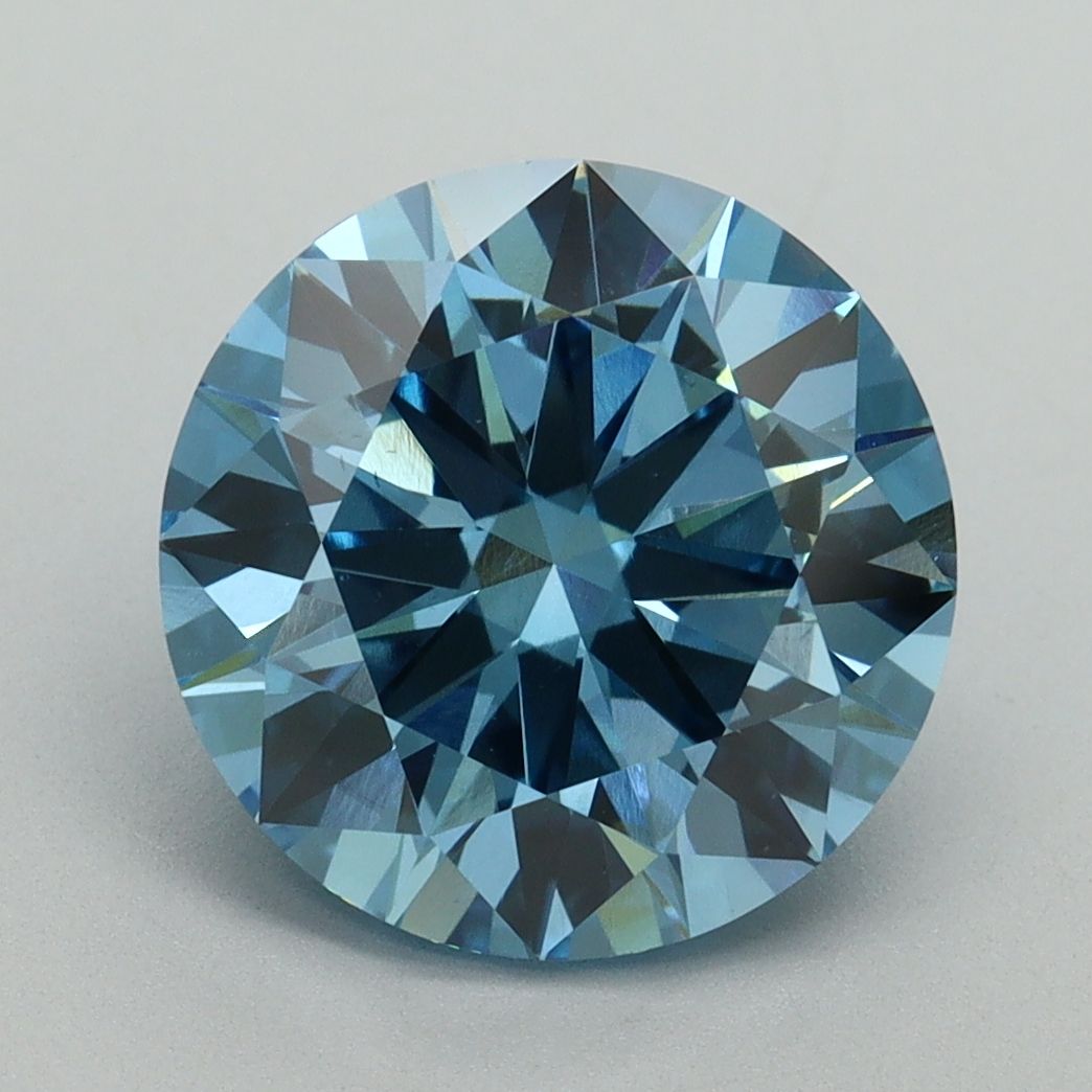 Round Fancy Vivid Blue Lab-grown Diamond 3.85ct VS1 loose diamond