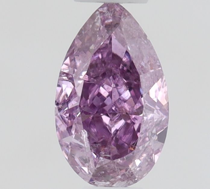 Pear Fancy Deep Pink Purple Natural Diamond 0.2ct I2 loose diamond