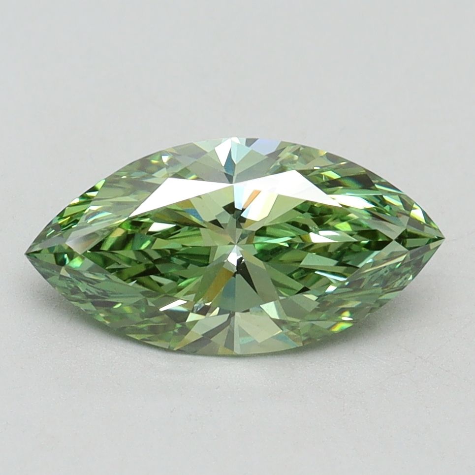 Marquise Fancy Vivid Green Lab-grown Diamond 1.51ct VS2 loose diamond