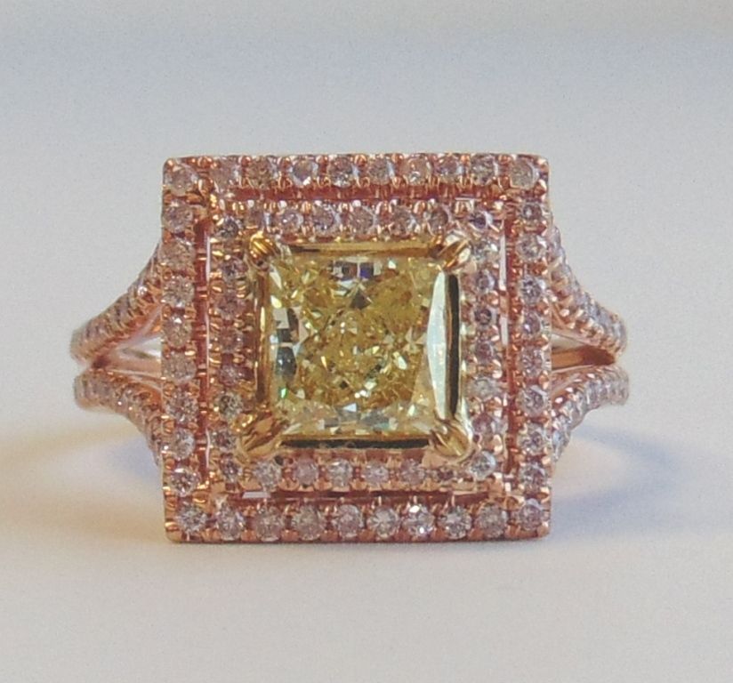 Princess Yellow Natural Diamond 0.95ct SI2 loose diamond