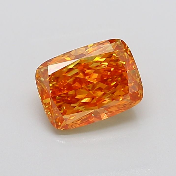 Cushion Fancy Vivid Pinkish Orange Lab-grown Diamond 2.61ct VVS2 loose diamond