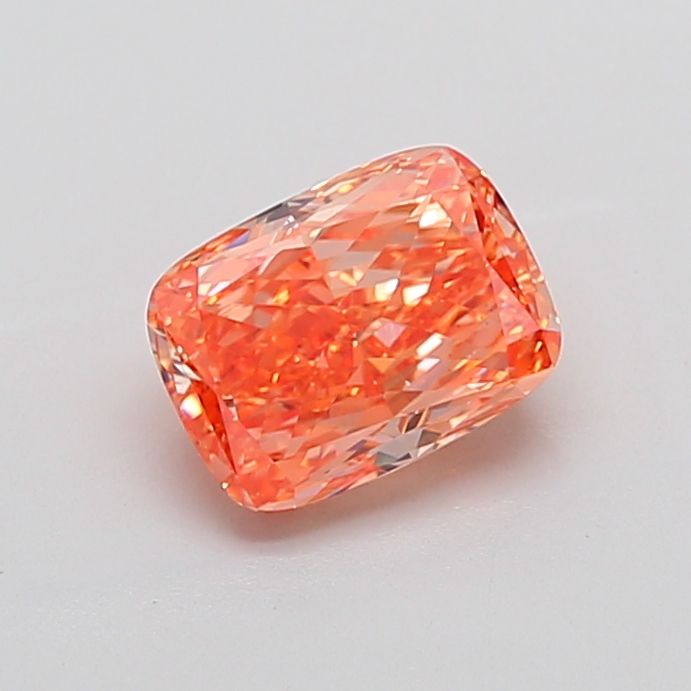 Cushion Fancy Vivid Pinkish Orange Lab-grown Diamond 2.65ct VVS2 loose diamond