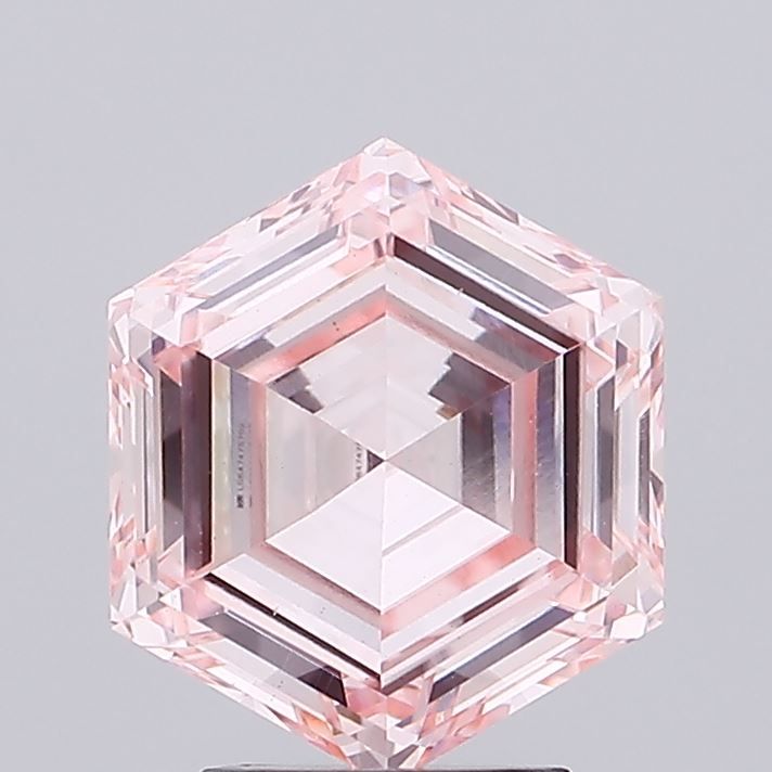 Hexagonal Fancy Intense Pink Lab-grown Diamond 3.06ct VS1 loose diamond