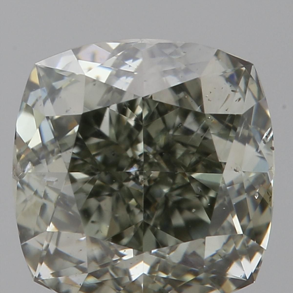 Cushion Fancy Dark Green Gray Natural Diamond 0.82ct SI2 loose diamond
