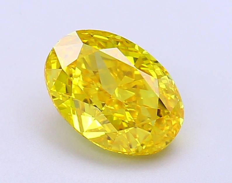 Oval Fancy Vivid Yellow Lab-grown Diamond 1.85ct VS1 loose diamond