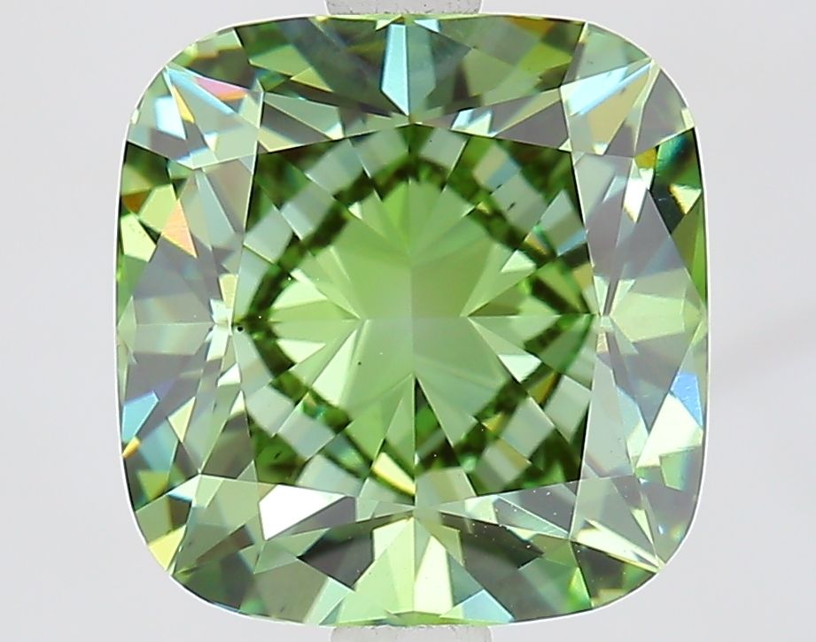 Cushion Fancy Vivid Green Lab-grown Diamond 2.99ct VS2 loose diamond