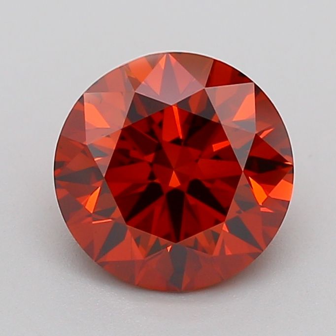 Round Fancy Vivid Brownish Orange Lab-grown Diamond 2.71ct VS1 loose diamond