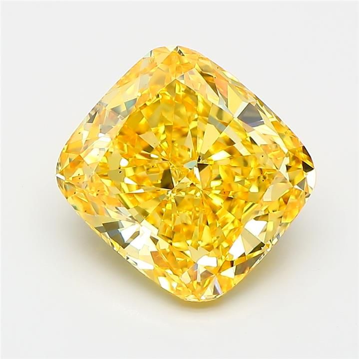 Cushion Fancy Vivid Yellow Lab-grown Diamond 4.04ct VS2 loose diamond