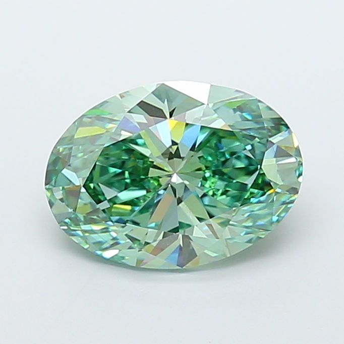 Oval Fancy Vivid Green Lab-grown Diamond 5.02ct VS1 loose diamond