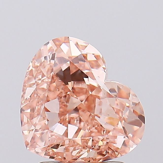 Heart Fancy Brown Orange Lab-grown Diamond 2.63ct VS1 loose diamond
