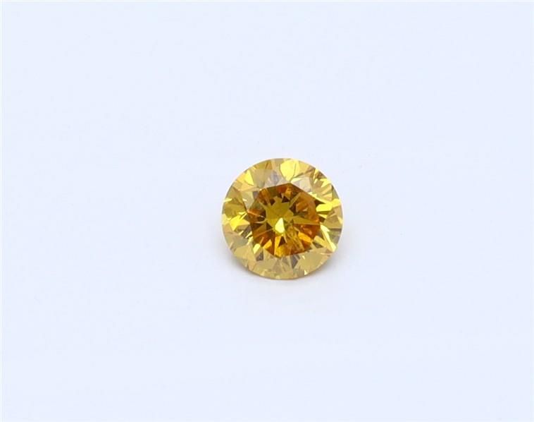 Round Faint Orange Natural Diamond 0.15ct I1 loose diamond