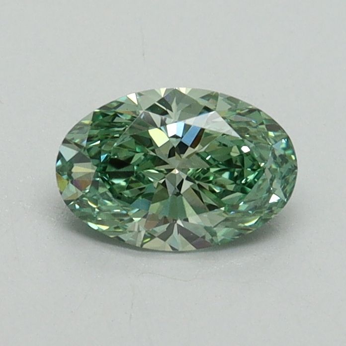 Oval Fancy Vivid Green Lab-grown Diamond 0.53ct VS1 loose diamond