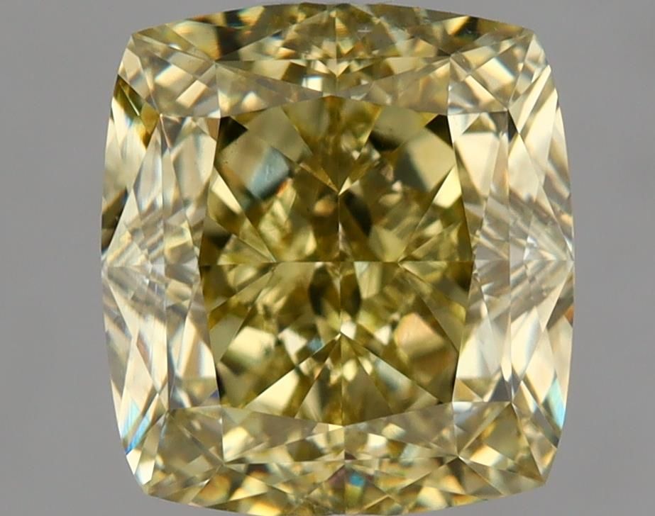 Cushion Fancy Brownish Greenish Yellow Natural Diamond 2.52ct VS2 loose diamond
