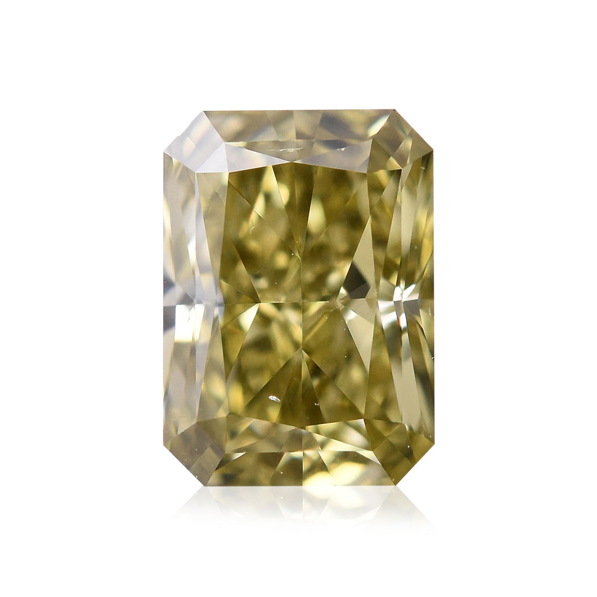 Radiant Fancy Deep Brownish Greenish Yellow Natural Diamond 0.59ct SI1 loose diamond
