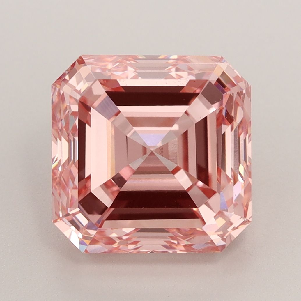 Square Emerald Fancy Vivid Pink Lab-grown Diamond 4.5ct VS1 loose diamond