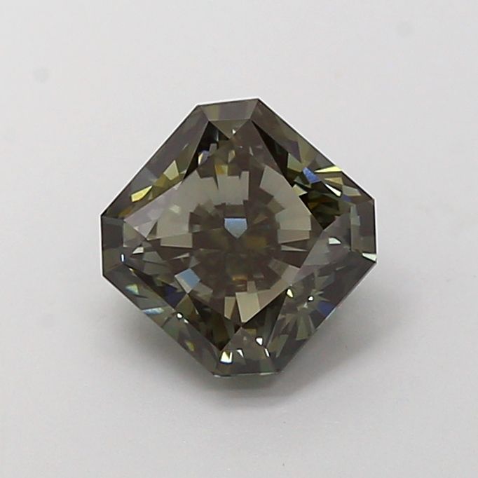 Square Radiant Fancy Deep Green Gray Lab-grown Diamond 2.02ct VS1 loose diamond
