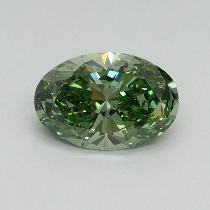 Oval Fancy Vivid Green Lab-grown Diamond 0.52ct VS1 loose diamond