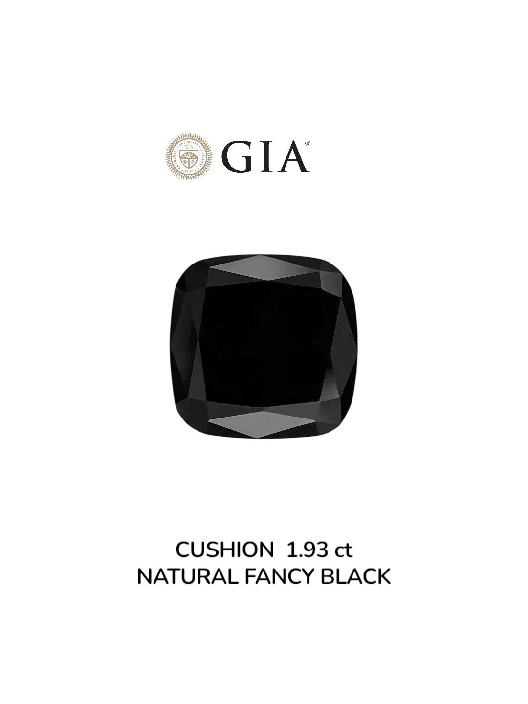 Cushion Fancy Black Natural Diamond 1.93ct VVS2 loose diamond