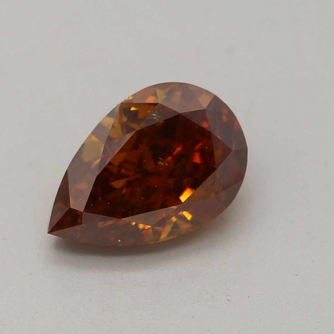 Pear Fancy Deep Brown Orange Natural Diamond 1ct I1 loose diamond