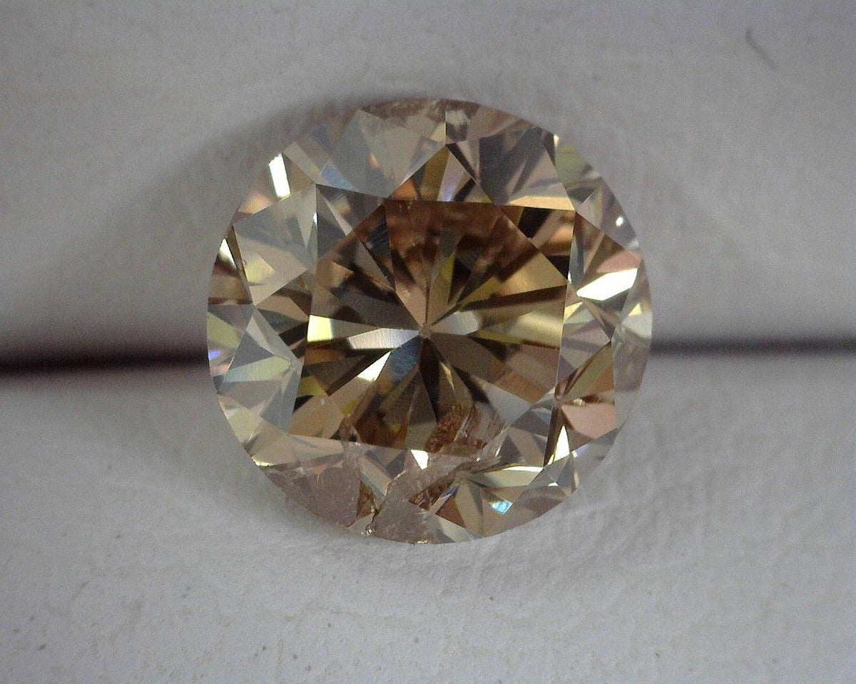 Round Brown Natural Diamond 1.32ct I1 loose diamond