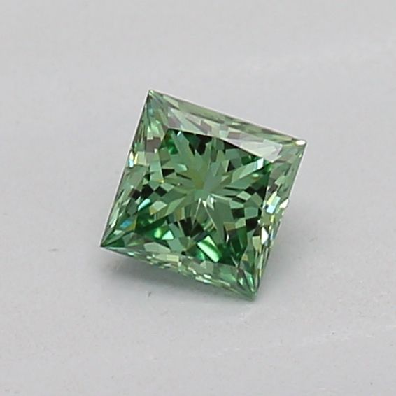 Princess Fancy Vivid Green Lab-grown Diamond 0.18ct VS1 loose diamond
