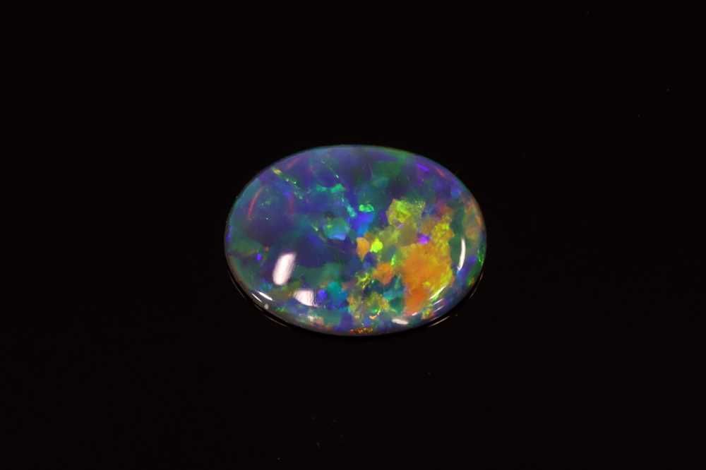 Oval Multi_color Opal 0.52ct loose gemstone