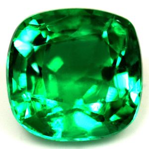 Cushion Green Emerald 0.99ct loose gemstone