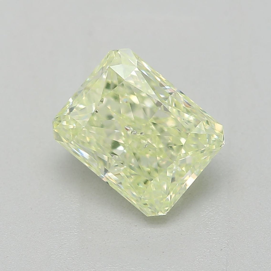 Radiant Fancy Yellow Green Natural Diamond 1.11ct SI2 loose diamond