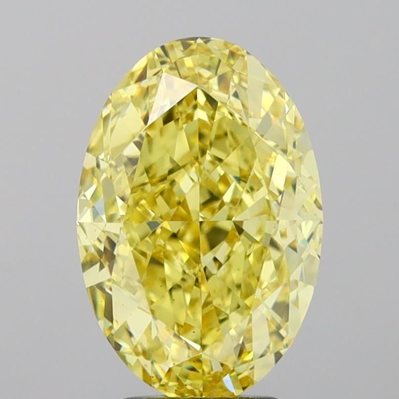 Oval Fancy Vivid Yellow Lab-grown Diamond 5.57ct VS2 loose diamond